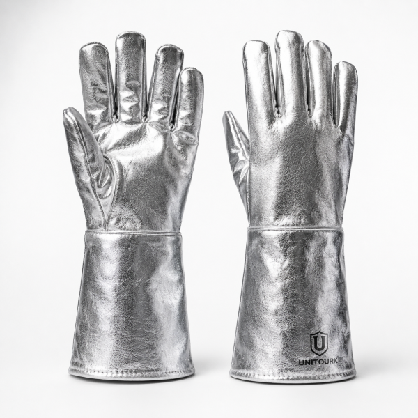 Aluminized Silver Gauntlet Gloves