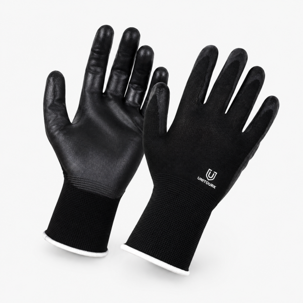 Black Safety Grip Gloves