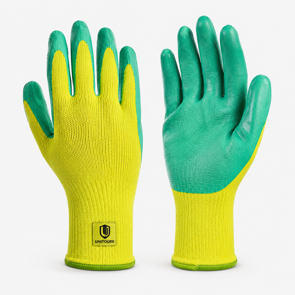 Green Latex Grip Gloves