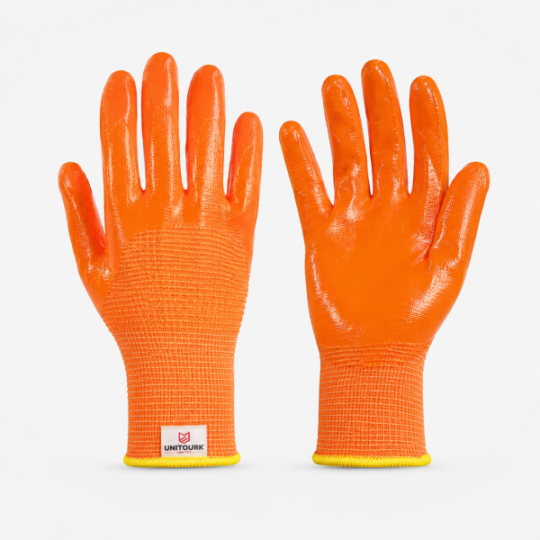 Orange Coated Work Gloves