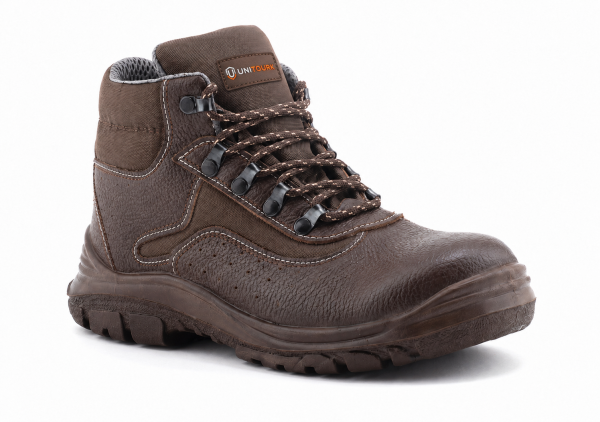 Brown Leather Lace-Up Work Boot