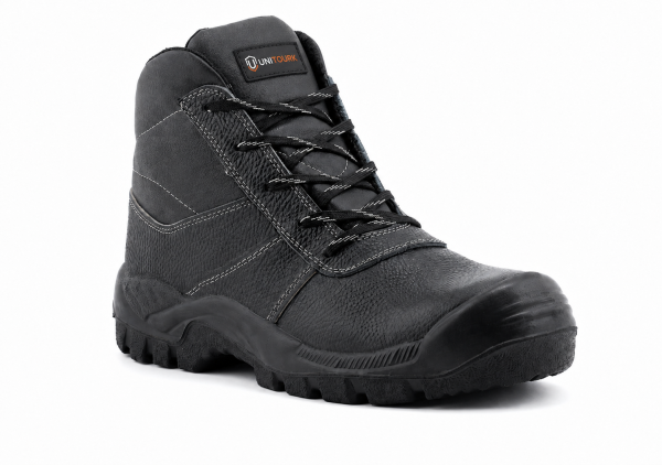 Black Lace-Up Mid-Cut Work Boot