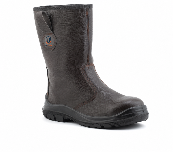 Dark Brown Knee-High Pull-On Work Boot