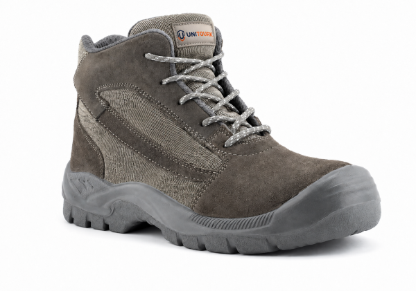 Gray Suede Lace-Up Work Boot