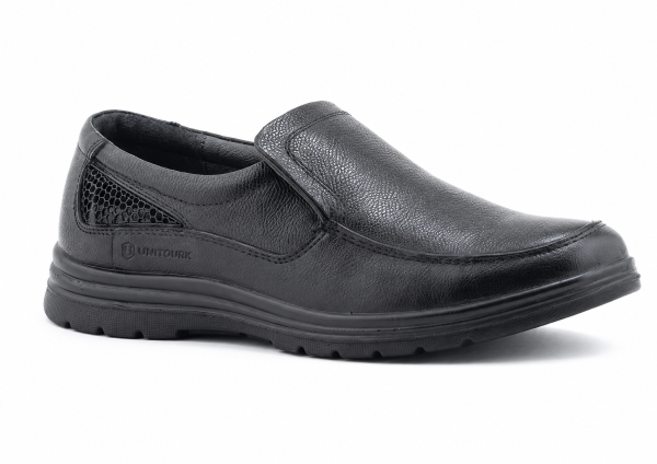 Black Slip-On Work Shoe